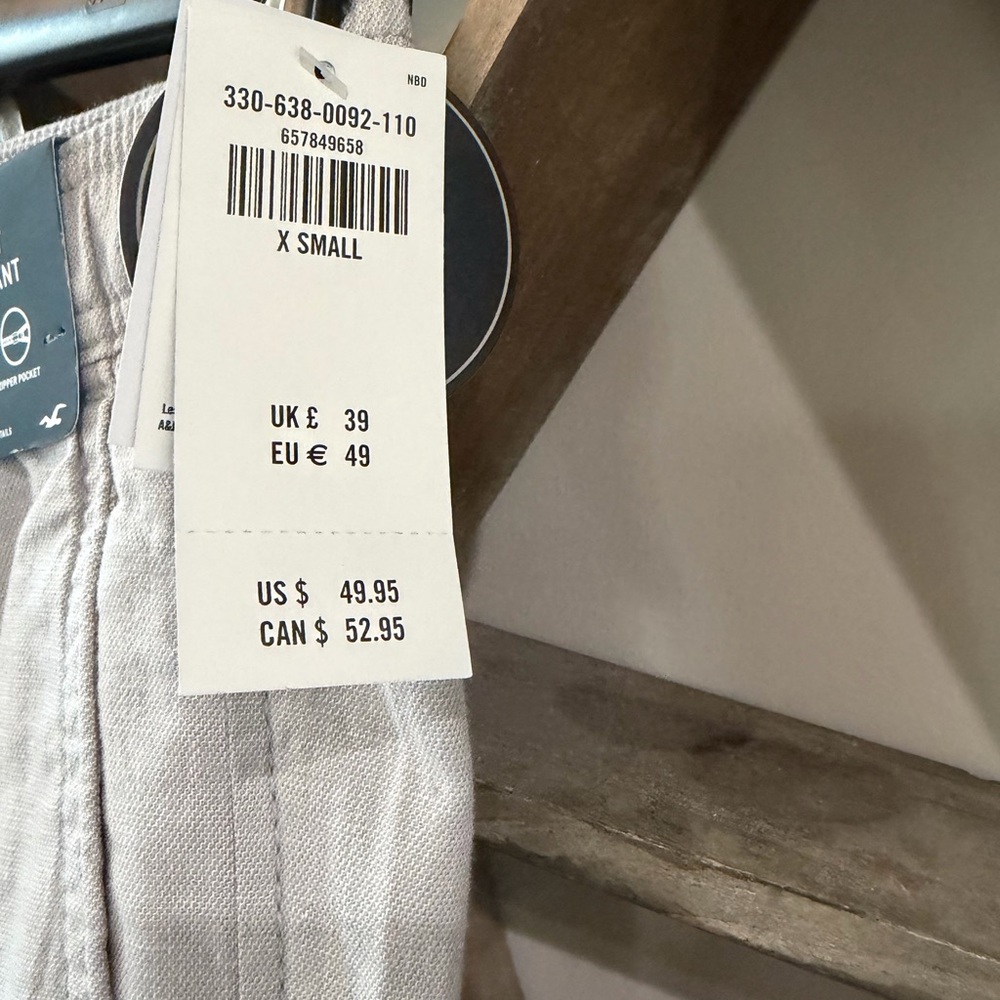 Hollister Men’s Epic Flex Slim Straight Linen Blend Pant. Pull on. NWT. Size XS - Picture 4 of 7